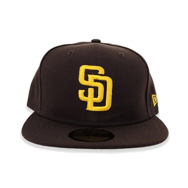 New Era 59FIFTY Low Profile San Diego Padres Game Friar Burnt Wood Brown Gold Fitted Hat