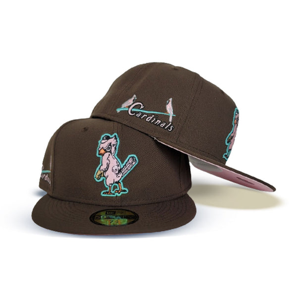 Teal St. Louis Cardinals Black Visor Pink Bottom 125th Anniversary Side Patch New Era 59FIFTY Fitted 71/8
