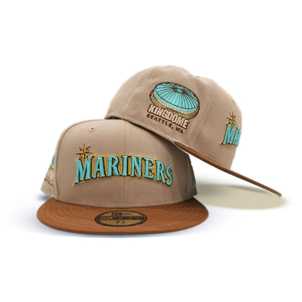 Seattle Mariners New Era S Logo Vegas Gold/Red Bill And Gray Bottom With  Kingdome Patch On Side 59FIFTY Fitted Hat