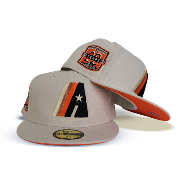 Off White Houston Astros Orange Bottom 20th Anniversary Side Patch New Era 59FIFTY Fitted 7