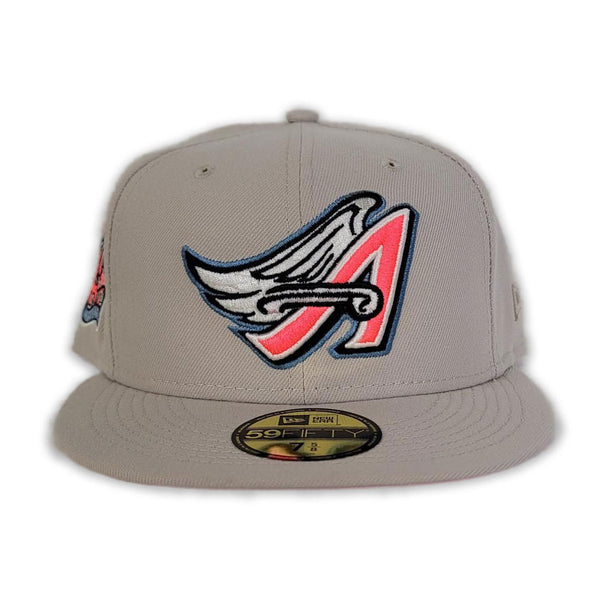 Los Angeles Angels New Era 40th Anniversary Pink Undervisor 59FIFTY Fitted  Hat - Cream/Black