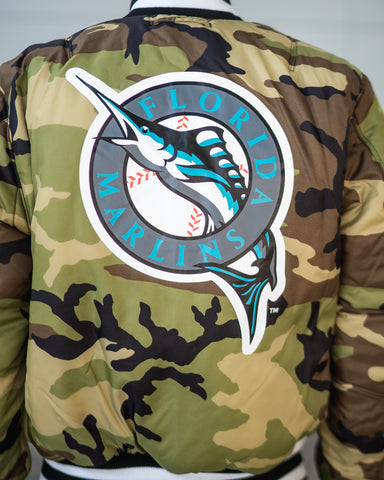 ラルフローレン MA1 星条旗 カモ柄フーディ ミリタリージャケット y2k Black Florida Marlins Alpha Industries X New Era Reversible MA-1