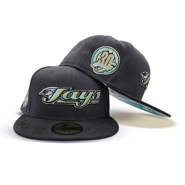 Dark Gray Toronto Blue Jays Black corduroy Visor Mint Green Bottom 30t Exclusive Fitted Inc.