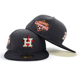 Dark Gray Houston Astros Black Corduroy Visor Red Bottom 2022 World Series Champions Side Patch New Era 59Fifty Fitted