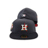 Dark Gray Houston Astros Black Corduroy Visor Red Bottom 2022 World Series Champions Side Patch New Era 59Fifty Fitted