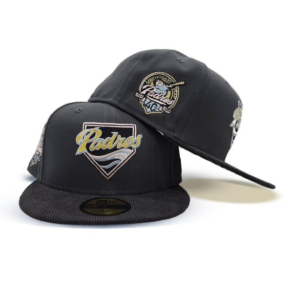 Dark Gray San Diego Padres Black corduroy Visor Pink Bottom 40th