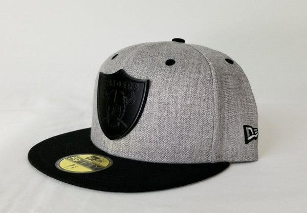 Oakland Raiders HEATHER TEAM-BASIC Light Grey Fitted Hat