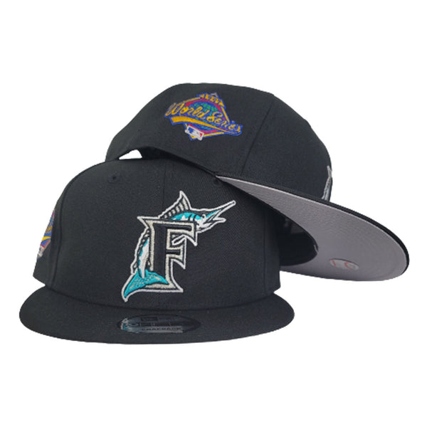 Marlins 12 IS. 9FIFTY New Era Black & Orange Snapback Hat Grey Bottom – USA  CAP KING