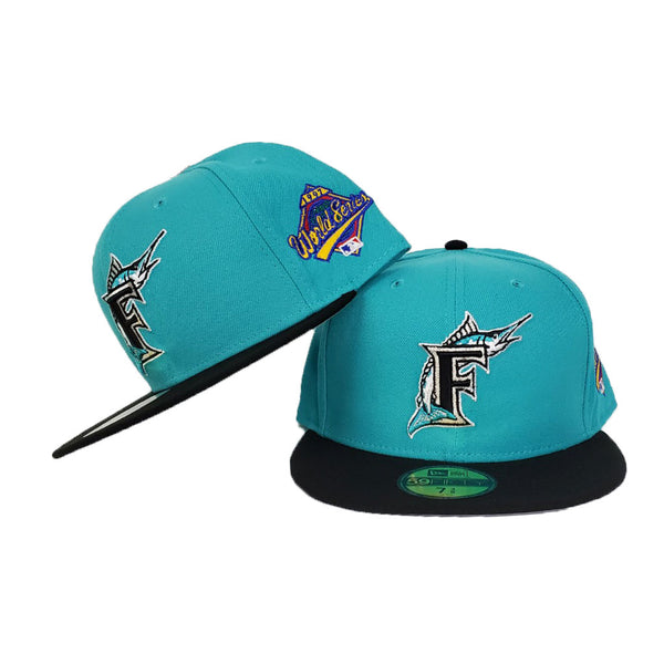 Florida Marlins Black 1997 World Series Cooperstown New Era 59FIFTY Fitted Black / Calypso Green | Metallic Silver | Snow White | Real Black / 7