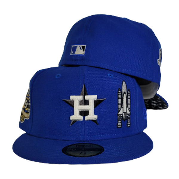 Houston Astros 50TH ANNIVERSARY New Era 59Fifty Fitted Hat (GITD White  Black Royal Blue Under Brim)