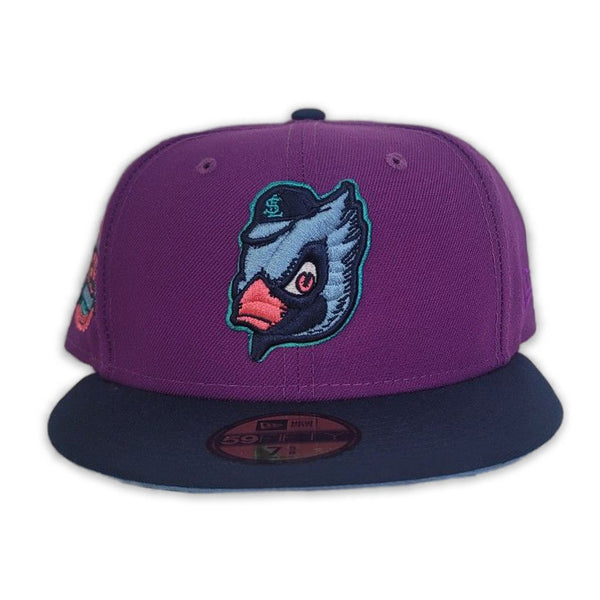 Teal St. Louis Cardinals Black Visor Pink Bottom 125th Anniversary Side Patch New Era 59FIFTY Fitted 71/8