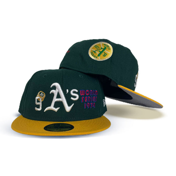 Green Oakland Athletics Historic 9X World Series Champions Gray Bottom New  Era 59Fifty Fitted