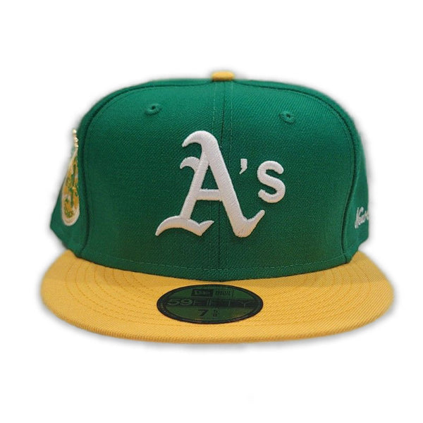 Green Oakland Athletics Green Bottom 1973 World Series Side Patch 59FIFTY Day New Era 59FIFTY Fitted 7