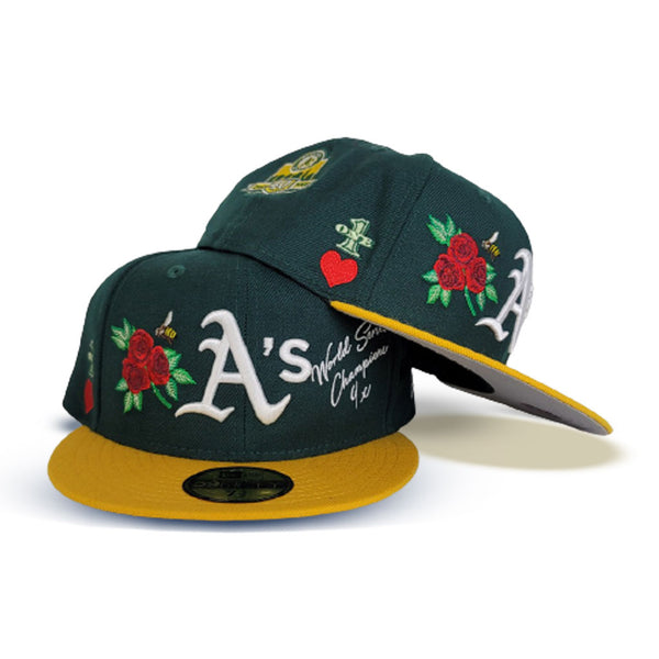 Casquette New Era 59FIFTY Oakland Athletics - Taille 7 5/8 - Verte/jaune - Occasion