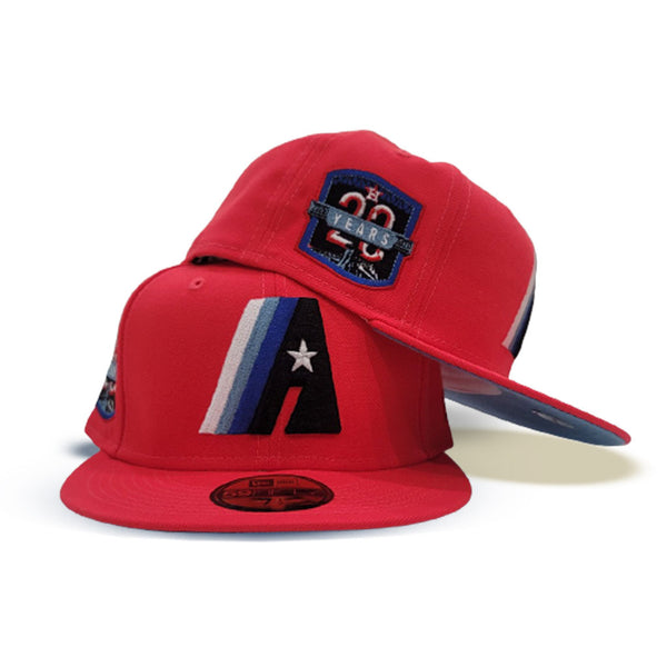 Lava Red Houston Astros Icy Blue Bottom 20th Anniversary Side patch New Era  59Fifty Fitted Hat