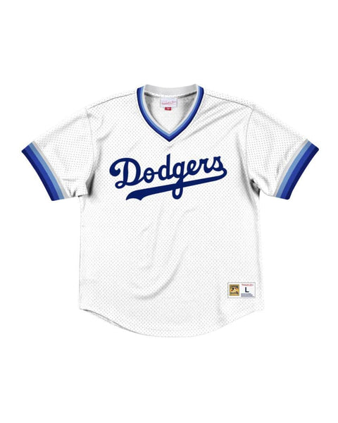 MITCHELL & NESS Youth Los Angeles Dodgers Mesh V-Neck Jersey sz S Small  Blue MLB 