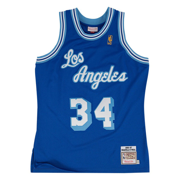 Mitchell & Ness Los Angeles Lakers #34 Shaquille O'Neal White Logo