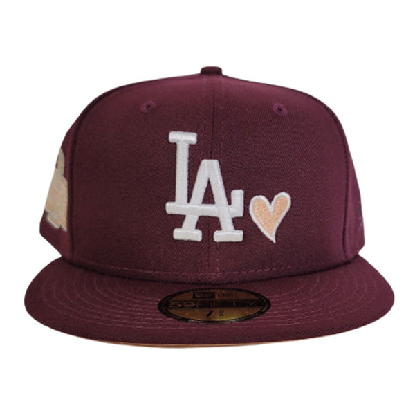 Red Heart Los Angeles Dodgers Peach Bottom 2020 World Series Champions New  Era 59Fifty Fitted