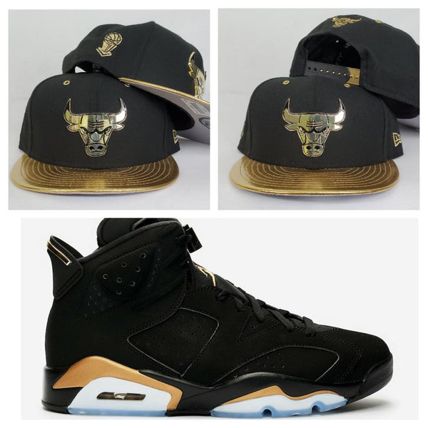 Black and cheap gold jordan hat