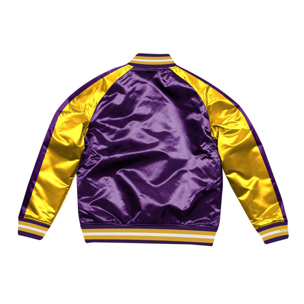 Satin Big Logo Los Angeles Lakers Yellow Jacket - Jacket Makers