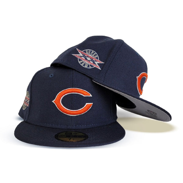 Men's New Era Black Chicago Bears Super Bowl Patch 59FIFTY Fitted Hat