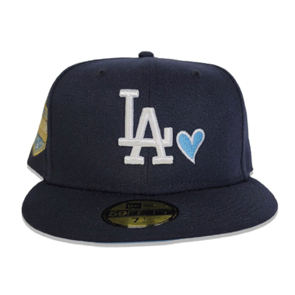 Tan Heart Los Angeles Dodgers Icy Blue Bottom 75th World Series Champions  New Era 59Fifty Fitted