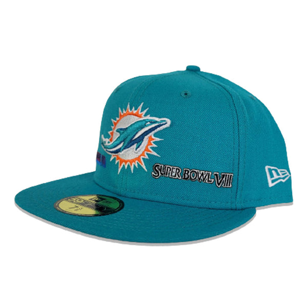 New Era 59FIFTY Sharktooth Miami Dolphins 1974 Super Bowl Patch Hat - Black Black / 7 1/2