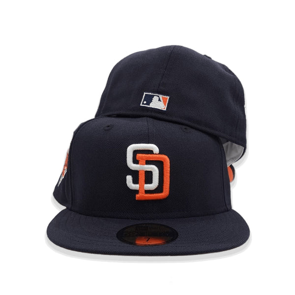 Navy Blue San Diego Padres Orange Bottom 1992 All Star Game Side Patch New Era 59FIFTY Fitted 7 1/4