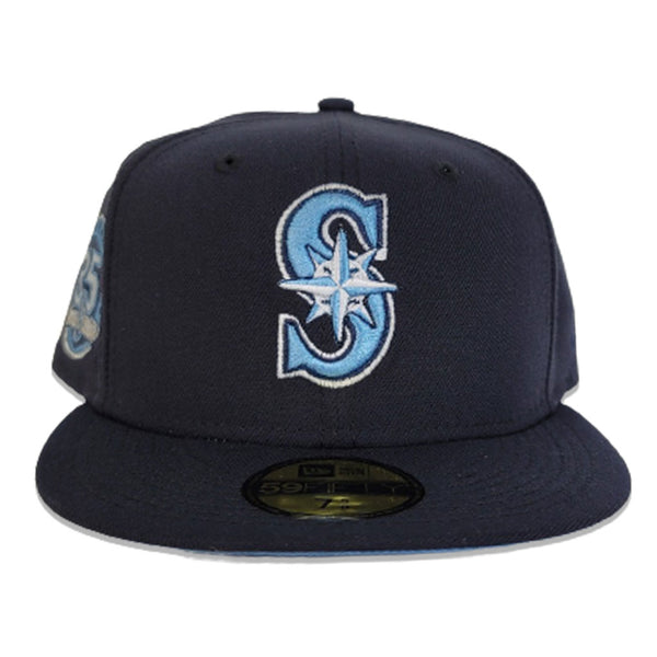 Navy Blue Seattle Mariners Green Bottom 35th Anniversary Side Patch New Era Snapback