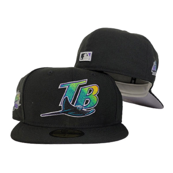 New Era Tampa Bay Rays Black Inaugural Season 1998 Black Throwback Edition 59FIFTY Fitted Hat