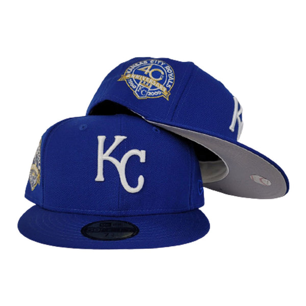 New Era 59FIFTY Kansas City Royals 40th Anniversary Patch Jersey Hat - Light Blue, Royal Light Blue/Royal / 7 1/4