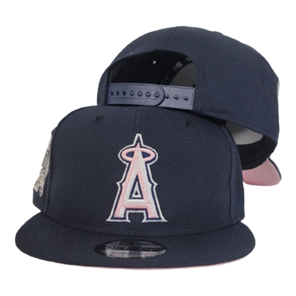 New Era 59FIFTY Los Angeles Angels Logo Patch Alternate Pinstripe Rail Jersey Hat - White, Light Navy White/Light Navy / 7 7/8