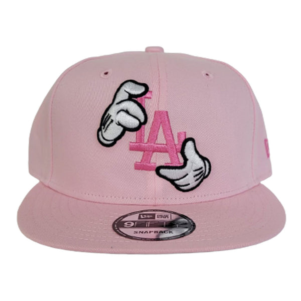 Pink Mickey Hands Los Angeles Dodgers Gray Bottom New Era 9Fifty Snapback