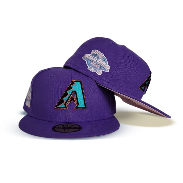 Arizona Diamondbacks 2001 World Series Side Patch Bloom Pink Bottom 59FIFTY Fitted 71/8