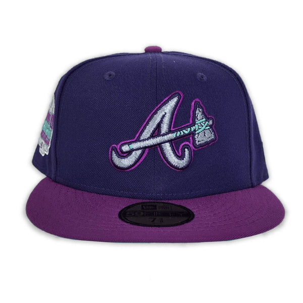 Purple Atlanta Braves Grape Purple Visor Mint Bottom 2021 World Series Side  Patch New Era 59Fifty Fitted