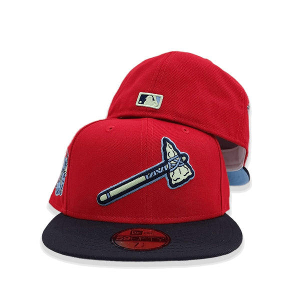 NEW ERA CAPS Atlanta Braves Blue Red 59Fifty Fitted Hat 70740150