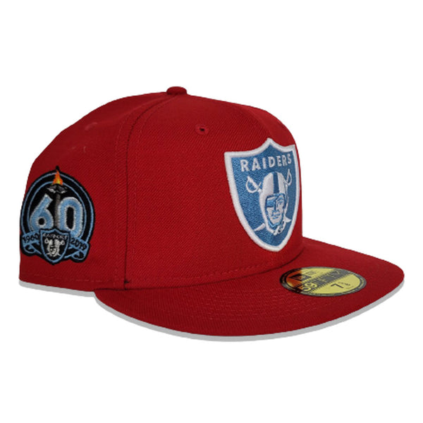 LAS VEGAS RAIDERS 60TH SEASON RED ICY BRIM NEW ERA FITTED HAT