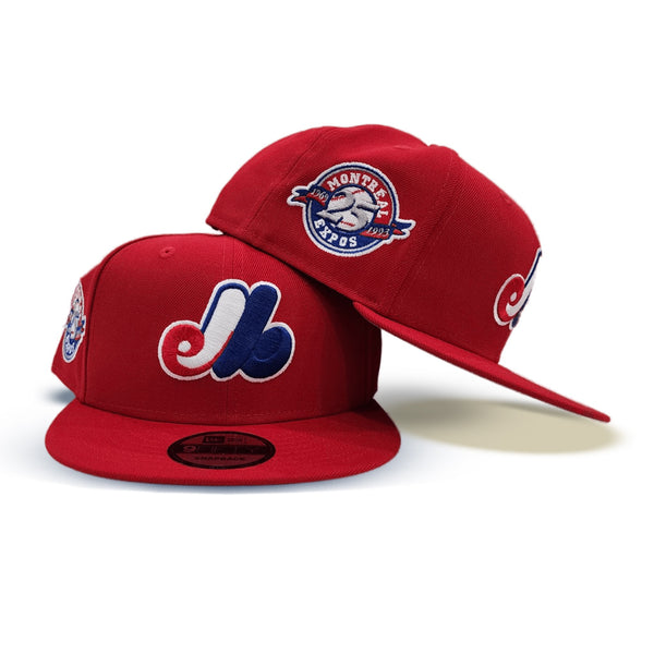 New Era 59FIFTY Montreal Expos 25th Anniversary Patch Jersey Hat- Royal, Red Royal/Red / 7 3/4