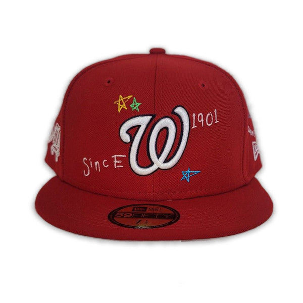 Red Washington Nationals Scribble New Era 59FIFTY Fitted 8