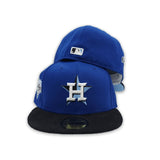 Royal Blue Houston Astros Black Corduroy Visor Icy Blue Bottom 2022 World Series Champions Side Patch New Era 59Fifty Fitted