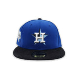 Royal Blue Houston Astros Black Corduroy Visor Icy Blue Bottom 2022 World Series Champions Side Patch New Era 59Fifty Fitted