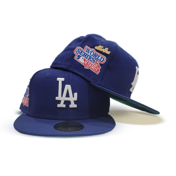 New Era Los Angeles Dodgers World Series 1981 Stone Green Two Tone  Edition59Fifty Fitted Hat, EXCLUSIVE HATS, CAPS