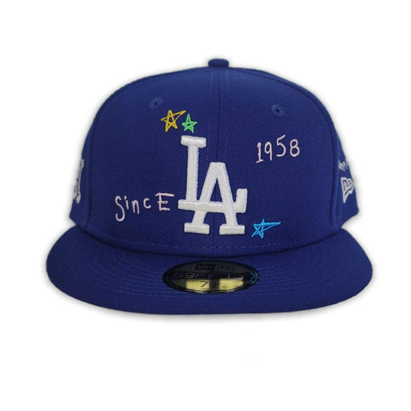 Los Angeles Dodgers 1958 New Era 59FIFTY Fitted Hat (Blue Gray Under BRIM) 7 5/8