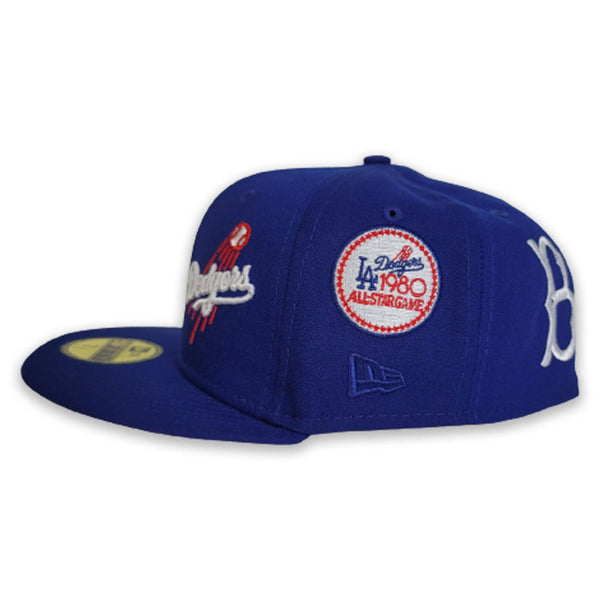 Los Angeles Dodgers Retro Patch 59FIFTY Fitted Hat - Cream/ Blue 23 C/BLU / 7 1/8