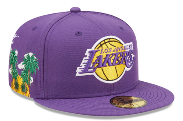 Purple Los Angeles Lakers Cloud Icons New Era 59Fifty Fitted Exclusive Fitted Inc