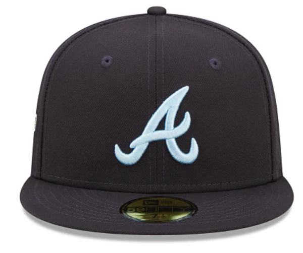 Navy Blue Atlanta Braves Clouds Bottom 1995 World Series Side