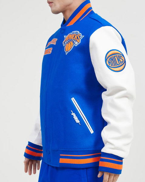 White New York Knicks Pro Standard Logo Mashup Satin Jacket