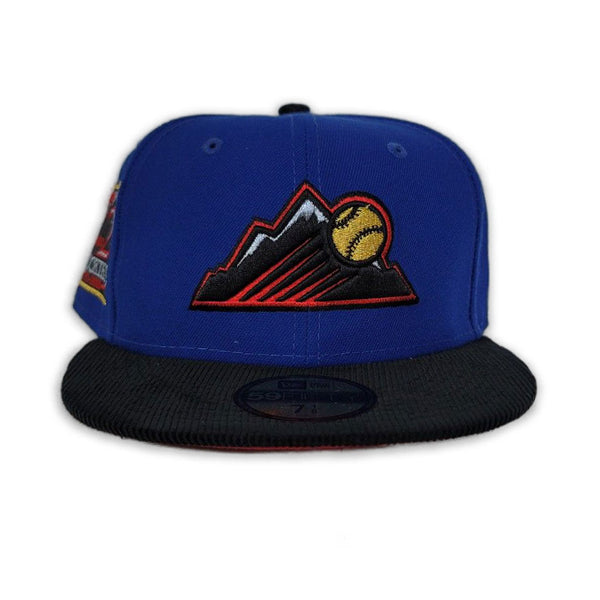 Sea Blue Colorado Rockies Black Corduroy Visor Red Bottom