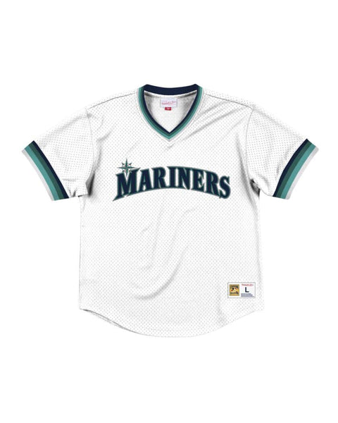 Mitchell & Ness Womens Seattle Mariners White MLB Mesh Jersey Top  MEDIUM