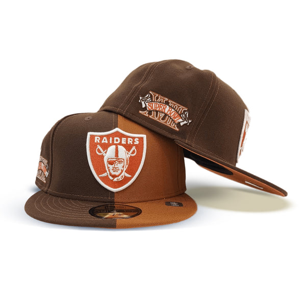 Las Vegas Raiders Brown White Basic New Era 59FIFTY Fitted Hat